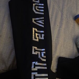 Victoria's Secret Black Leggings with Silver Accents